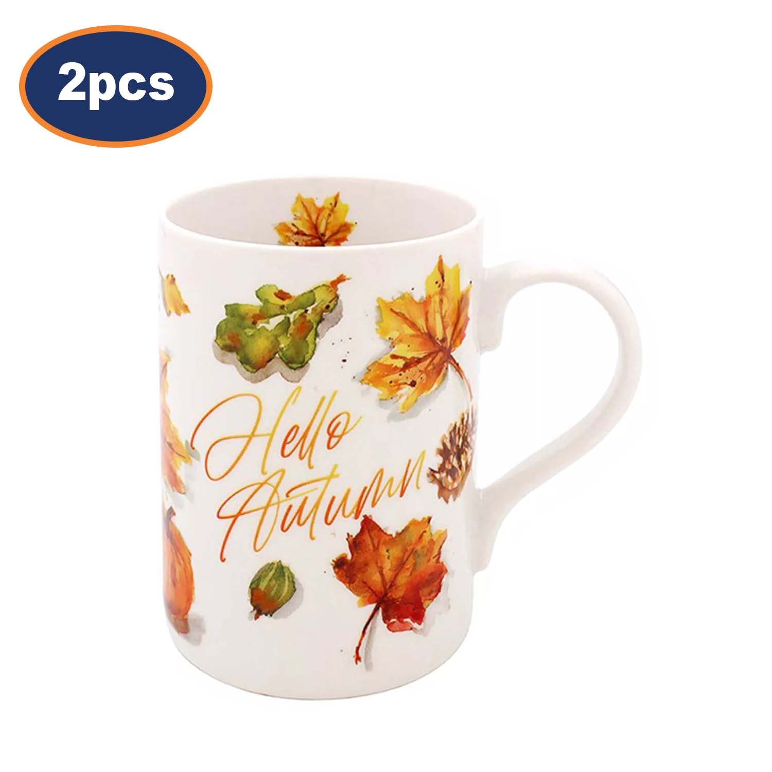 2pcs 300ml Hello Autumn Nature Theme Ceramic Coffee Mug