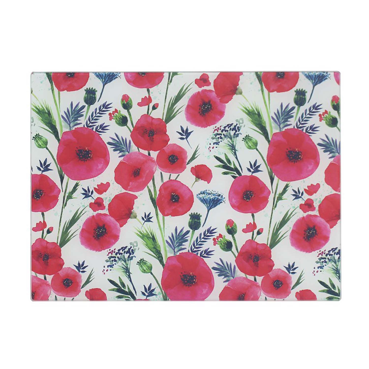 Poppy Fields Glass Cutting Board