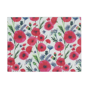 Poppy Fields Glass Cutting Board