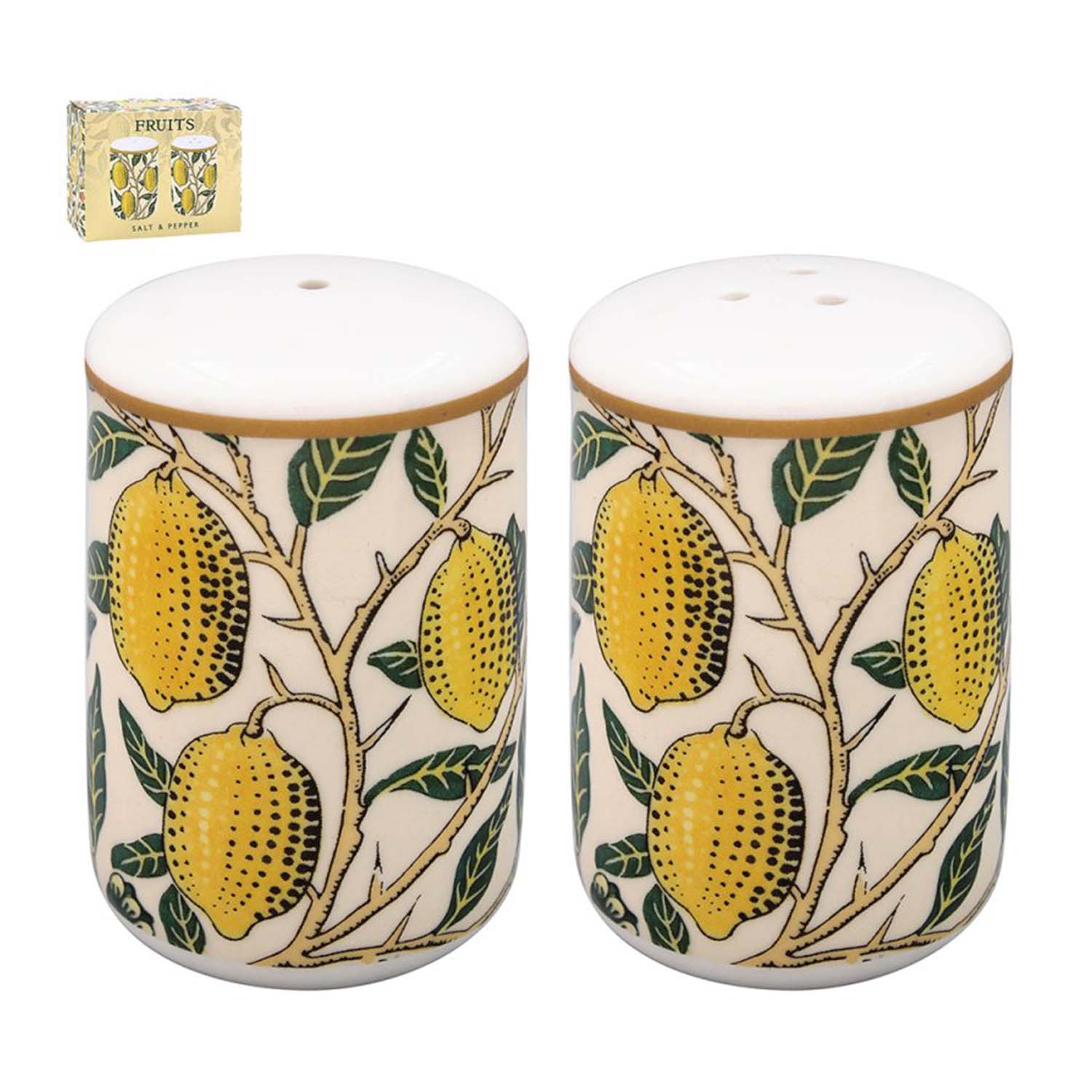 W. Morris Fruits Ceramic Salt & Pepper Shakers