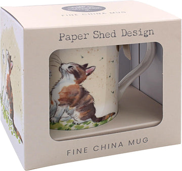 Cat Dandelion Fine China Ceramic Mug