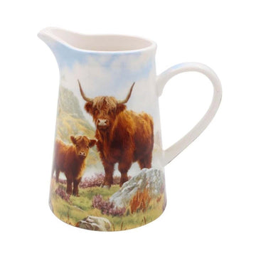 600ml Farmhouse Highland Cow Ceramic Serving Jug