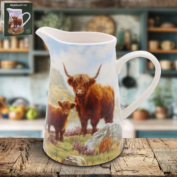600ml Farmhouse Highland Cow Ceramic Serving Jug