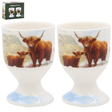 Highland Cow Ceramic Egg Cups