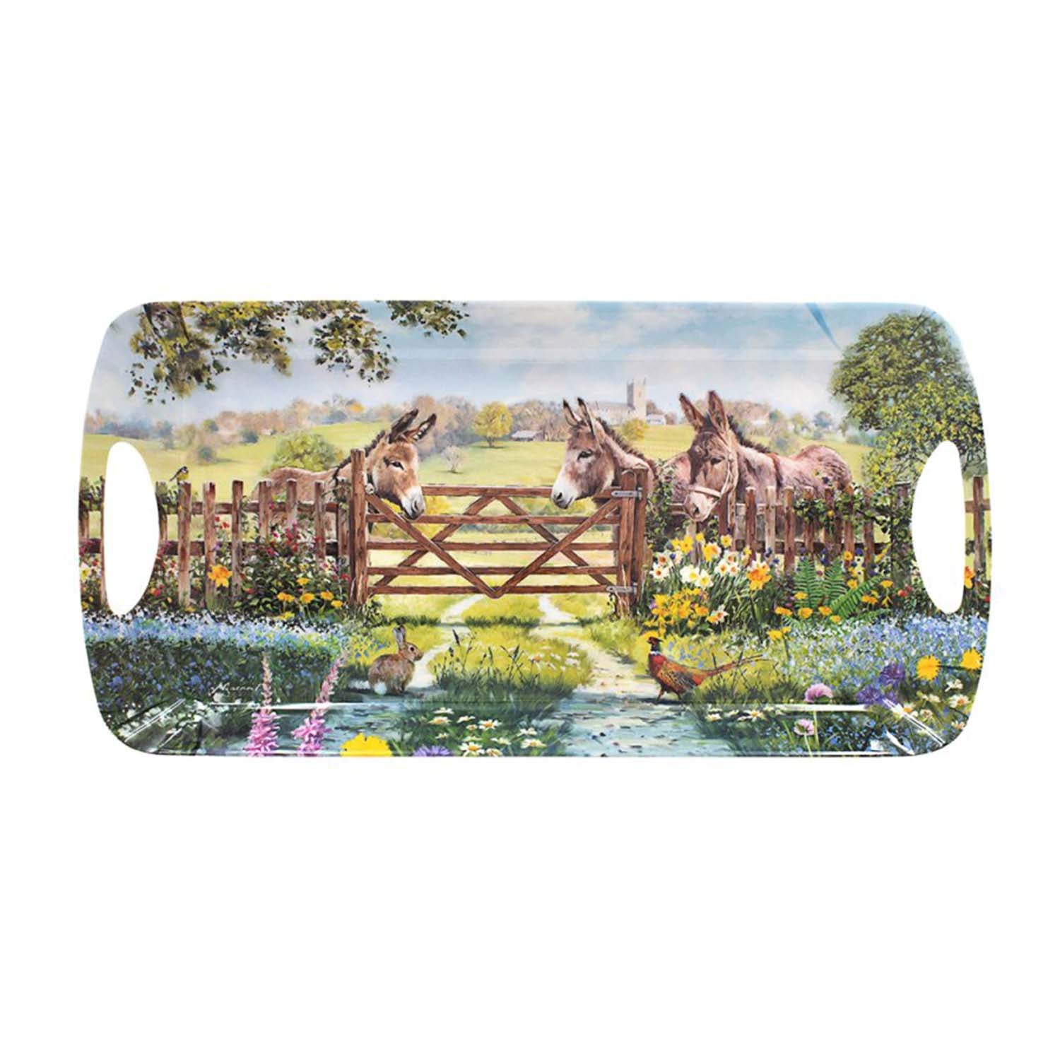 Donkey Farm Medium Plastic Serving Tray w/ Handles