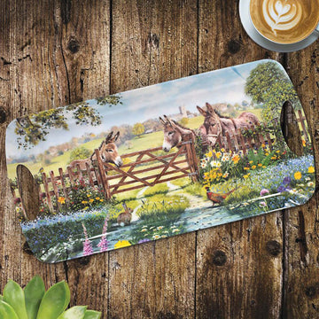 Donkey Farm Medium Plastic Serving Tray w/ Handles