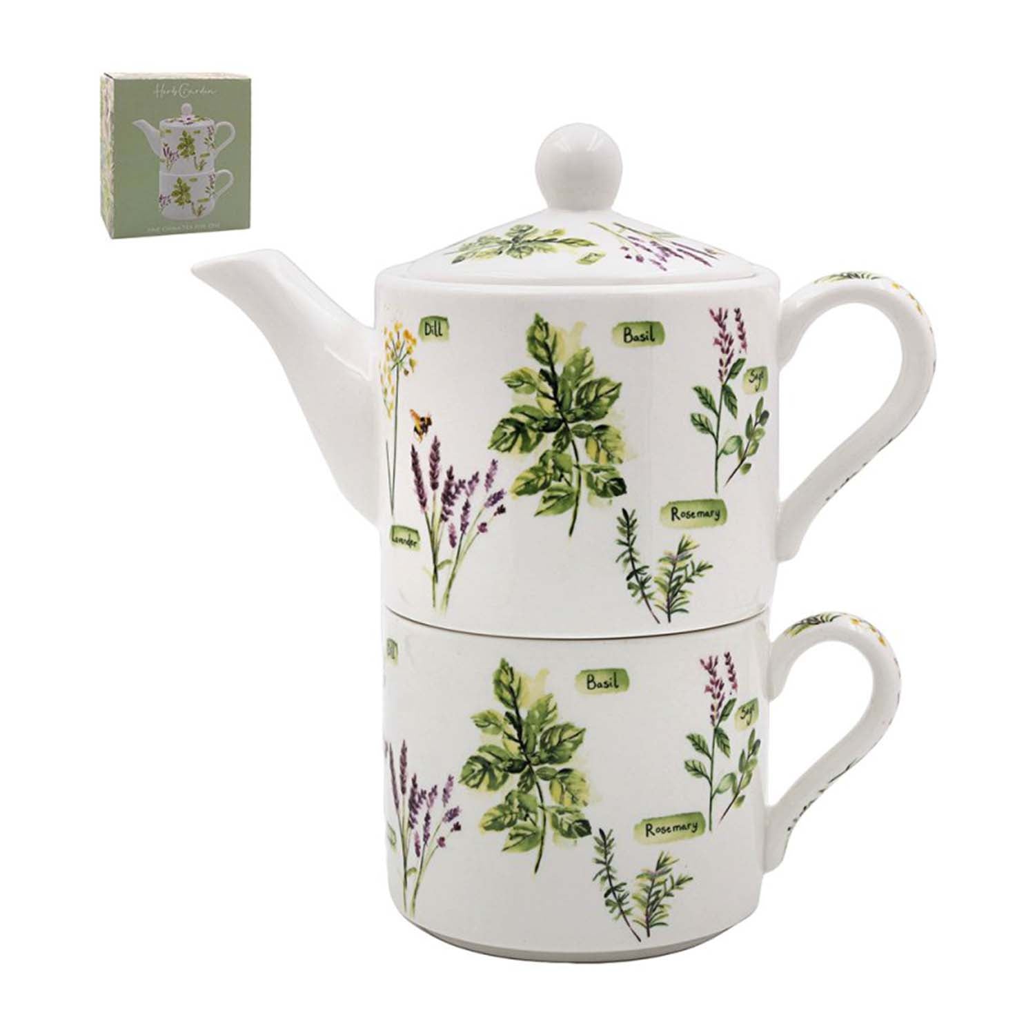 Ceramic Herbs Garden Jennifer Rose Tea For One Set