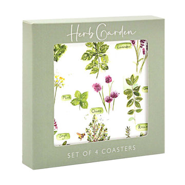 Set of 4 Herb Garden by Jennifer Rose Square Coasters