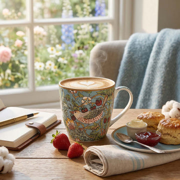 William Morris Strawberry Thief 400ml Ceramic Breakfast Mug
