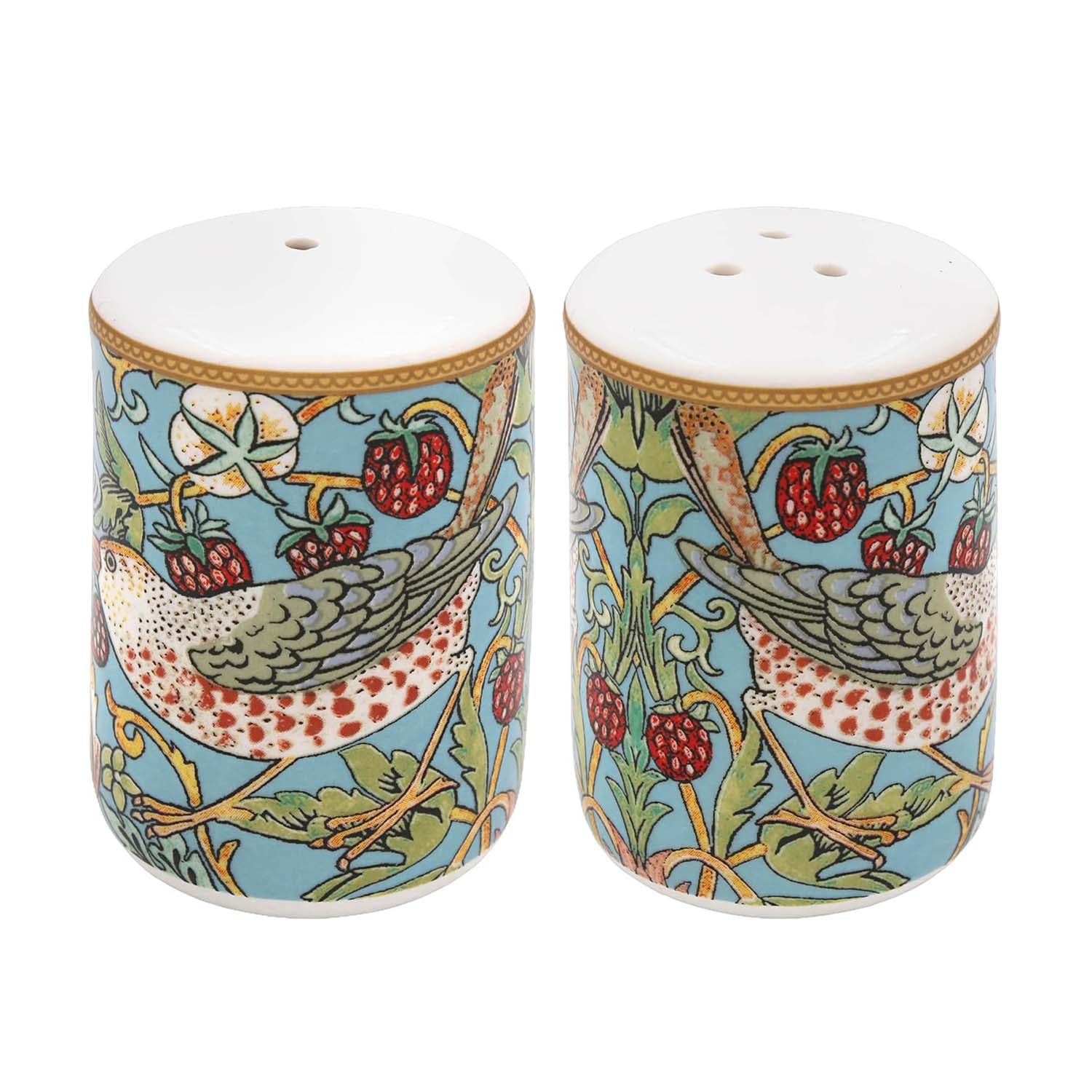 William Morris Strawberry Thief Ceramic Salt & Pepper Shaker Set
