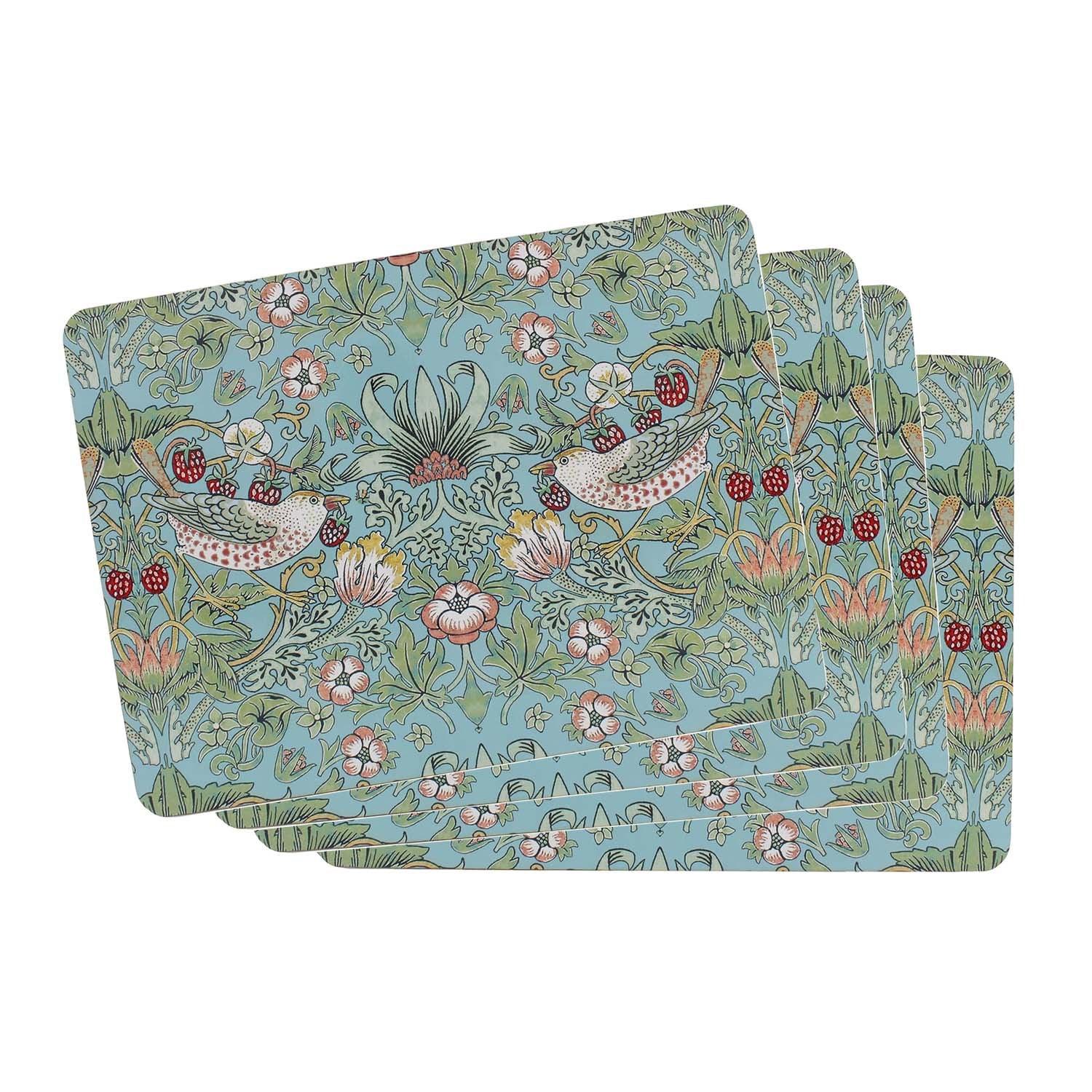 4Pcs William Morris Strawberry Thief Cork-Backed Placemats