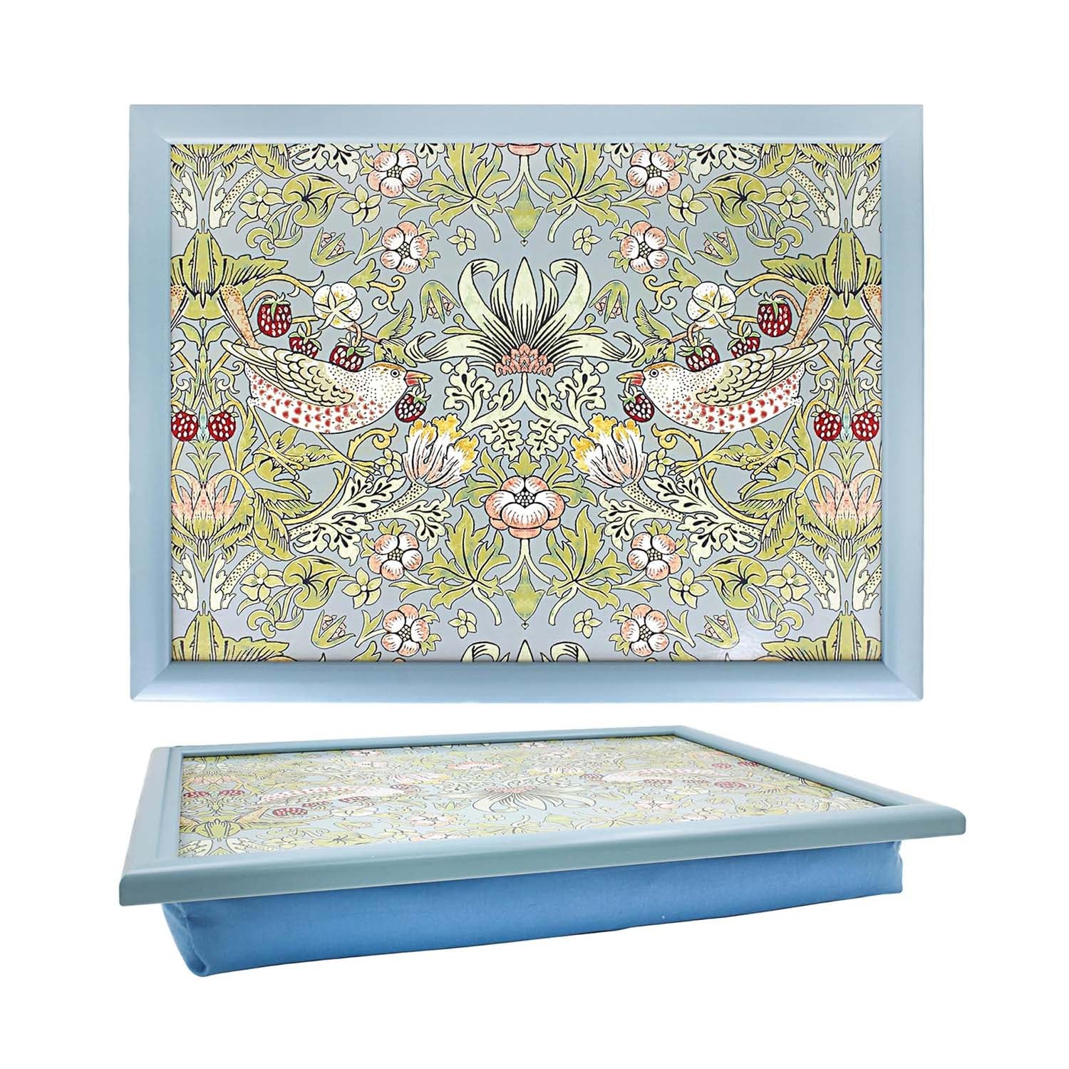 William Morris Strawberry Thief Blue Cushioned Lap Tray