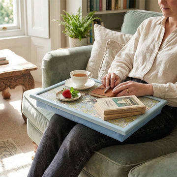 William Morris Strawberry Thief Blue Cushioned Lap Tray