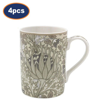 4Pcs William Morris Artichoke Cream 275ml Coffee Mug