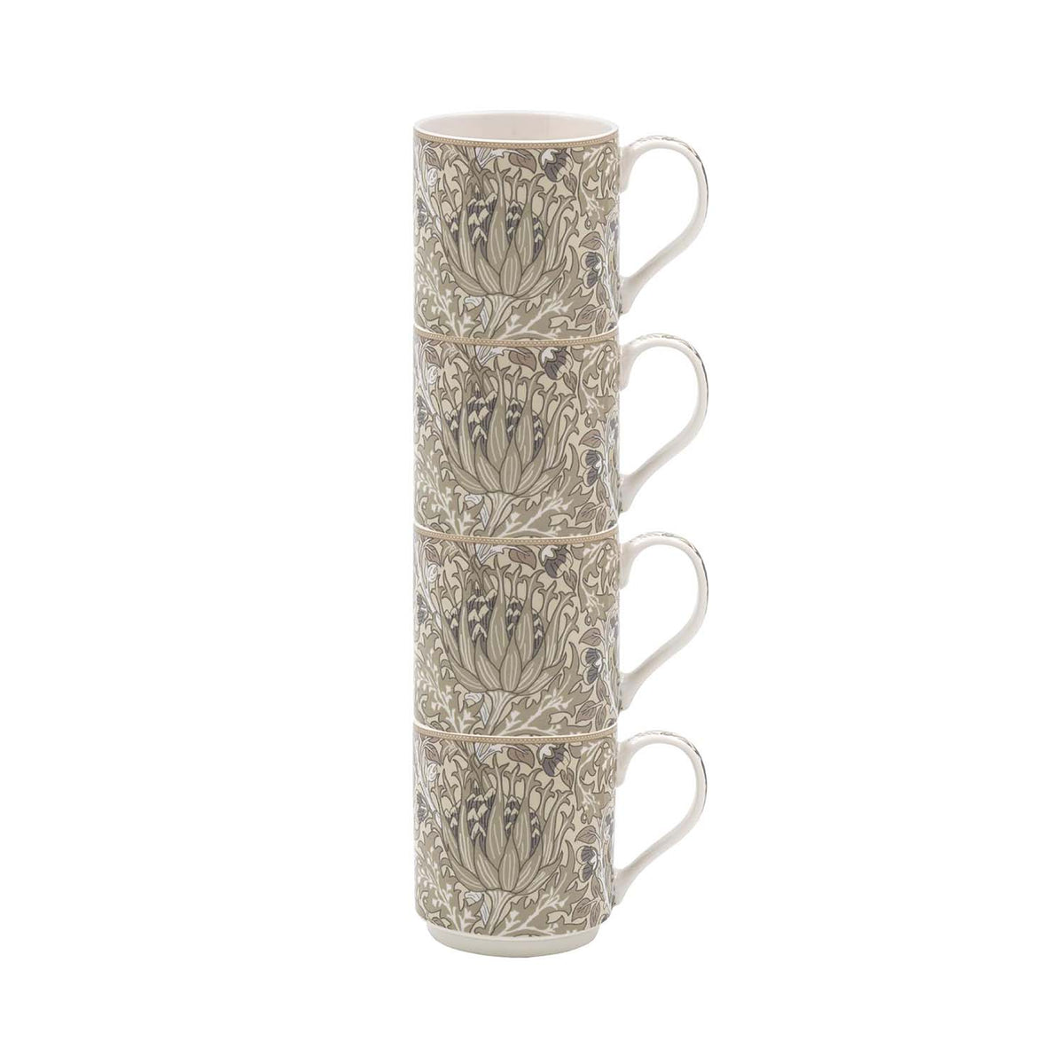 4Pcs William Morris Artichoke  300ml Fine China Stacking Mug