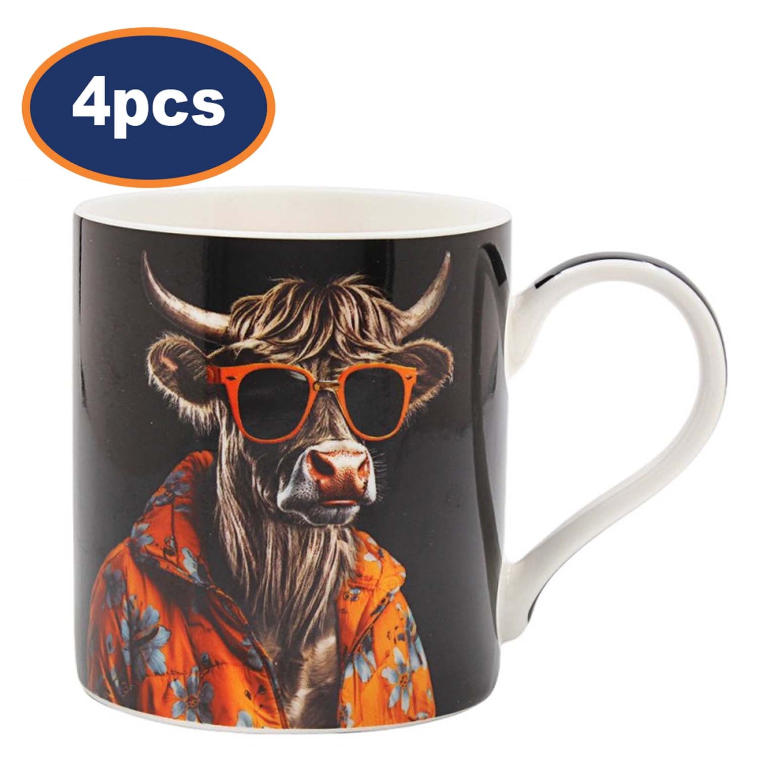 Ceramic Coffee Mug Highland Wow 4pcs