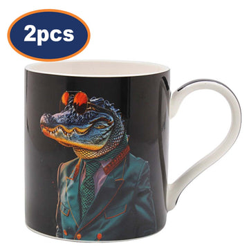 Ceramic Coffee Mug Crocodile Rock 2pcs