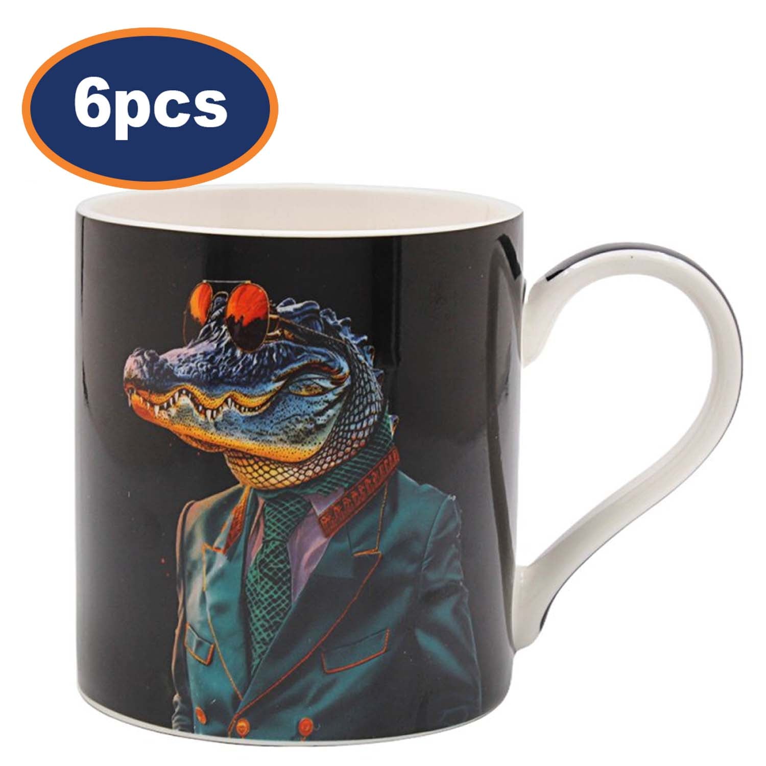 Ceramic Coffee Mug Crocodile Rock 6pcs