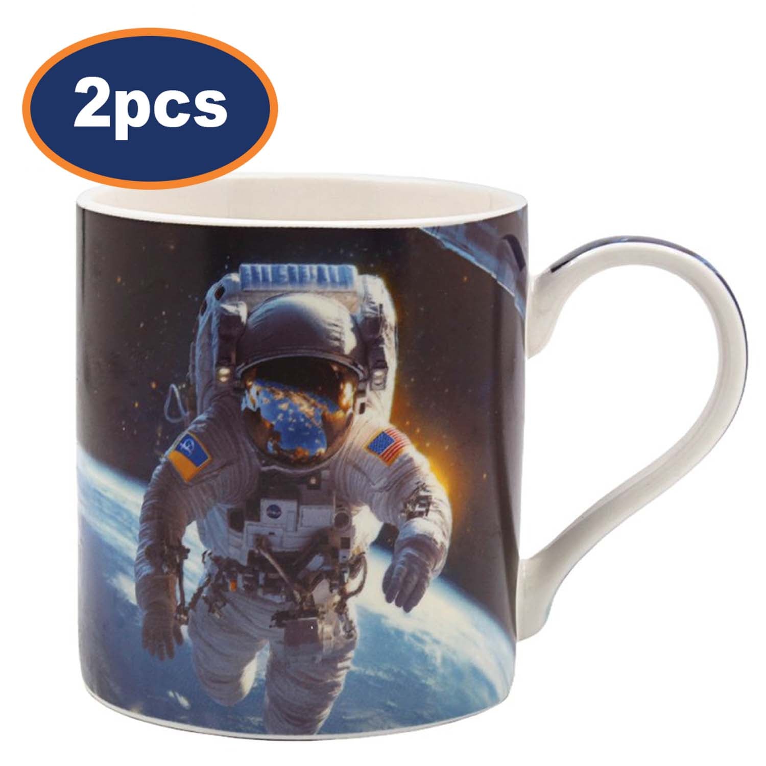 Ceramic Coffee Mug Astronaut - 2pcs