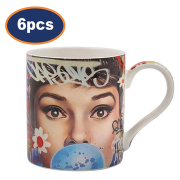 Ceramic Coffee Mug Audrey Hepburn - 6pcs