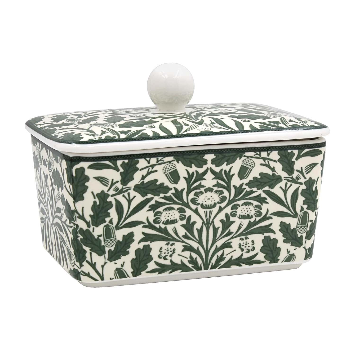 William Morris Acorn Fine China Butter Dish with Lid