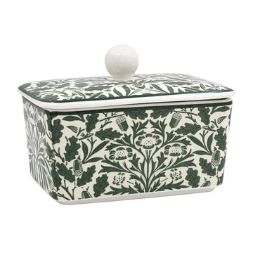 William Morris Acorn Fine China Butter Dish with Lid