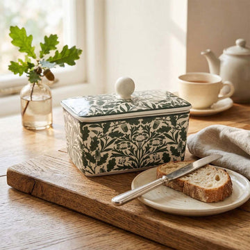 William Morris Acorn Fine China Butter Dish with Lid