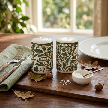 William Morris Acorn Ceramic Salt & Pepper Shaker Set
