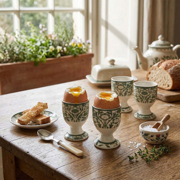 4Pcs William Morris Acorn Ceramic Egg Cups Set