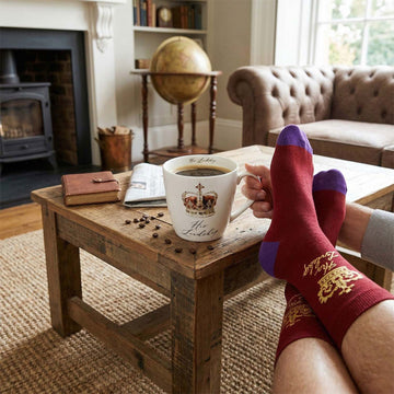 450ml His Lordship Fine China Mug & Socks Gift Set