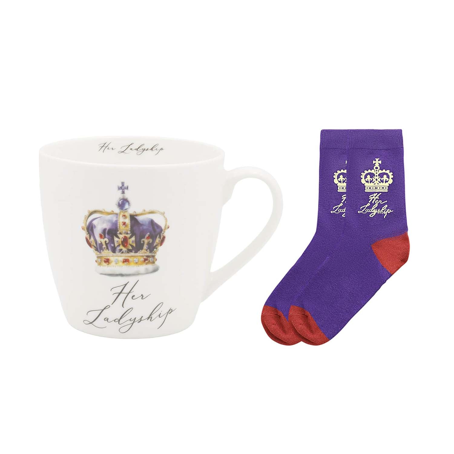 450ml Her Ladyship Fine China Mug & Socks Gift Set