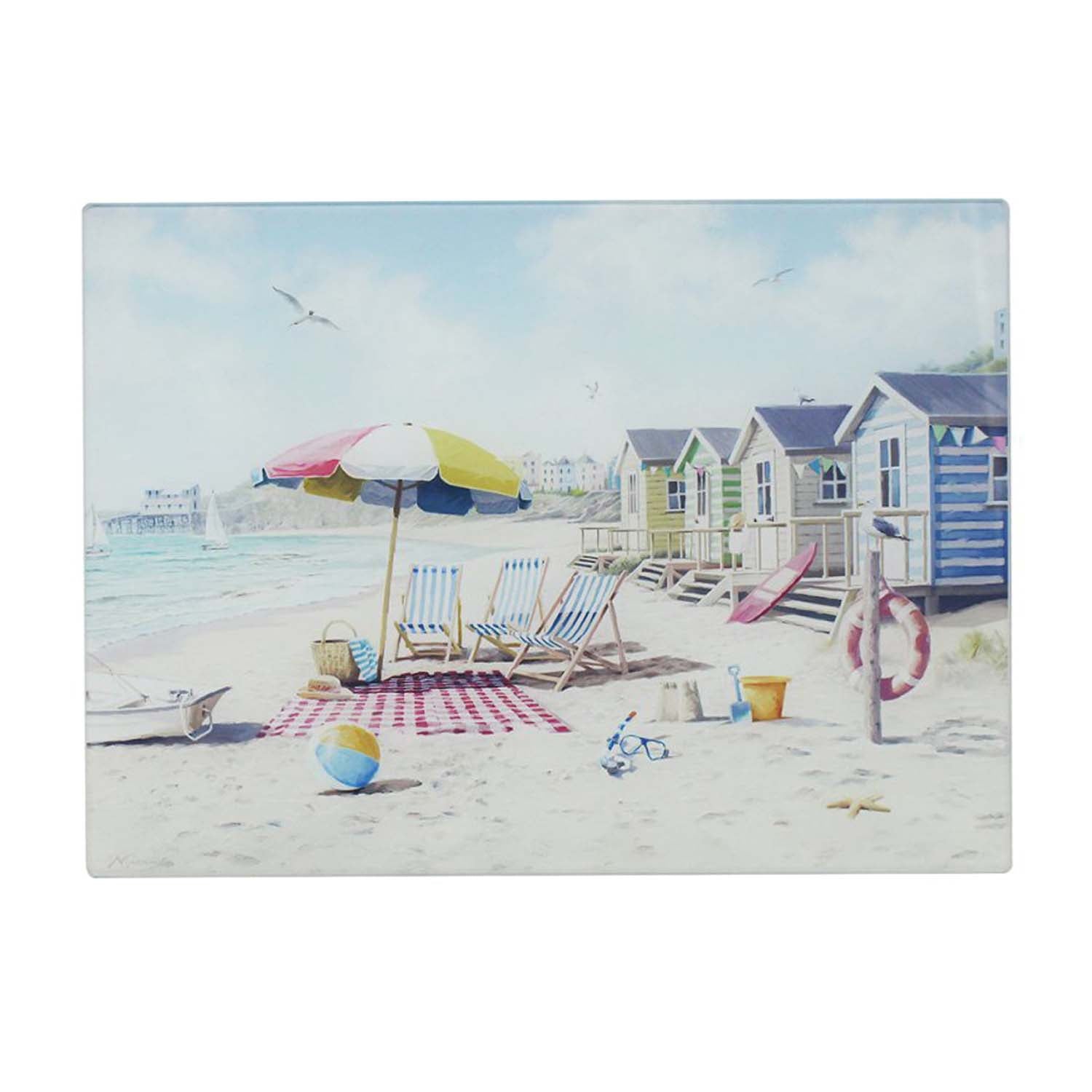 Sandy Beach Tempered Glass Chopping Board