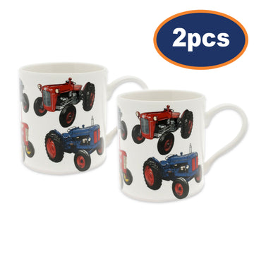 2Pcs Vintage Farm Tractors 350ml Fine China Mug