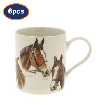 6pcs 350ml Horses Fine China Ceramic Mug