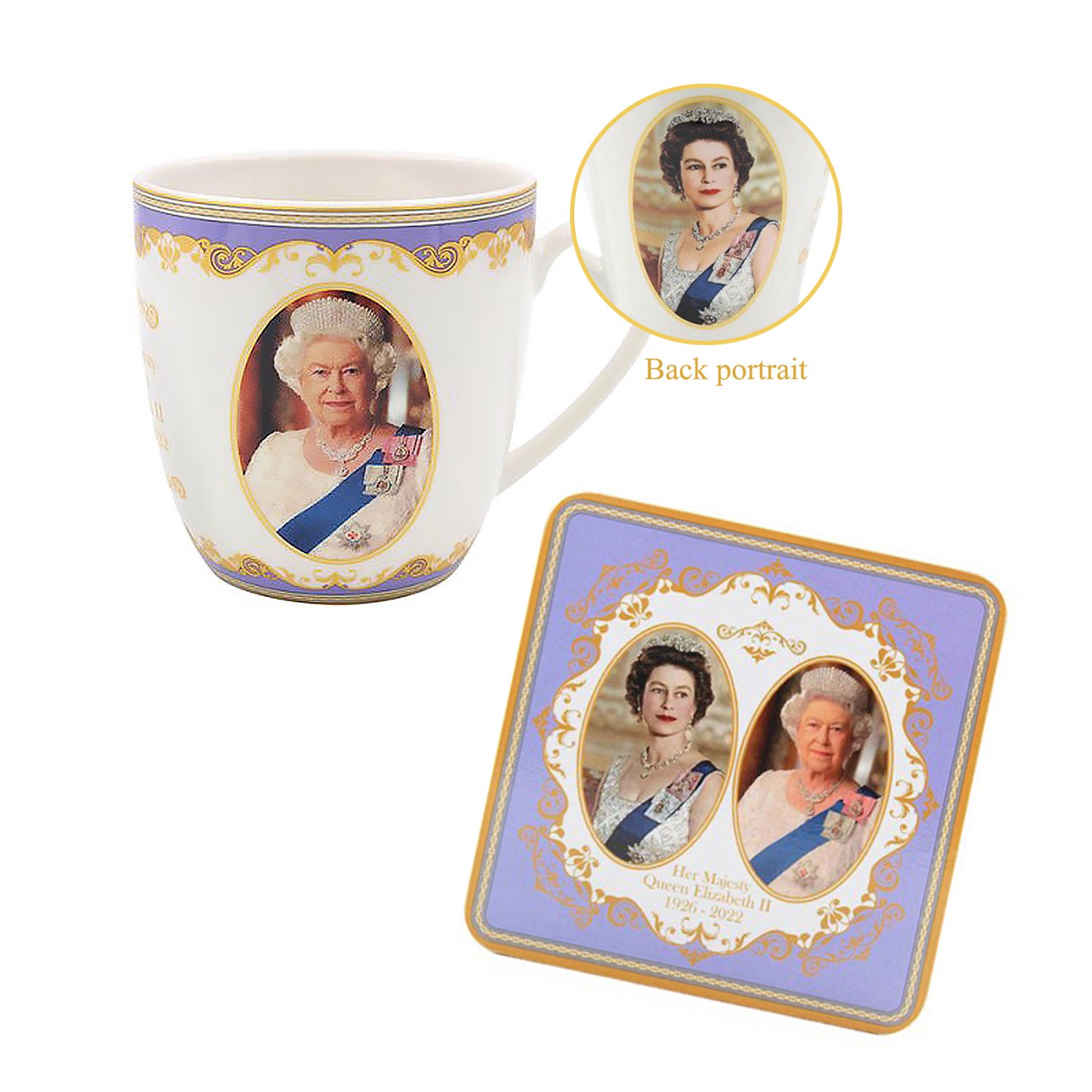 Queen Elizabeth II 300ml Fine China Mugs 300ml