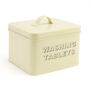 Cream Washing Tablets Storage Tin
