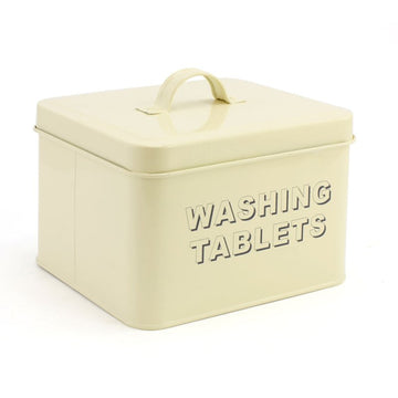 4Pcs Cream Metal Washing Tablets Storage