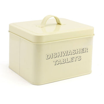 2Pcs Cream Metal Dishwasher Tablets Storage