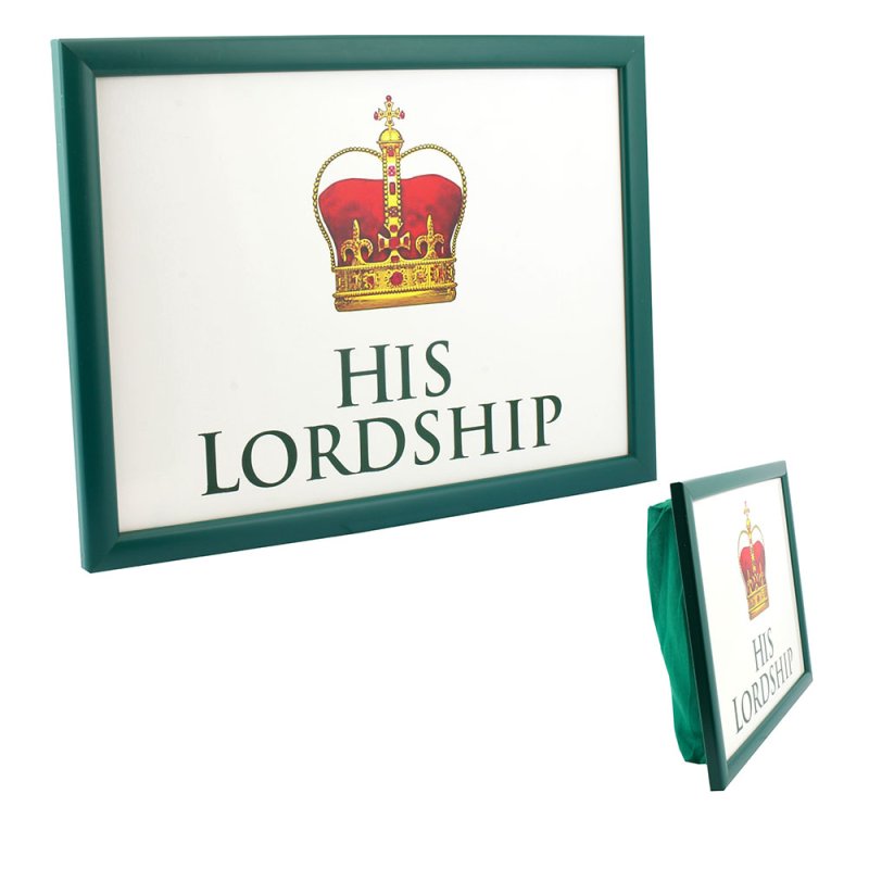 His Lordship Cushioned Laptray with Crown Print