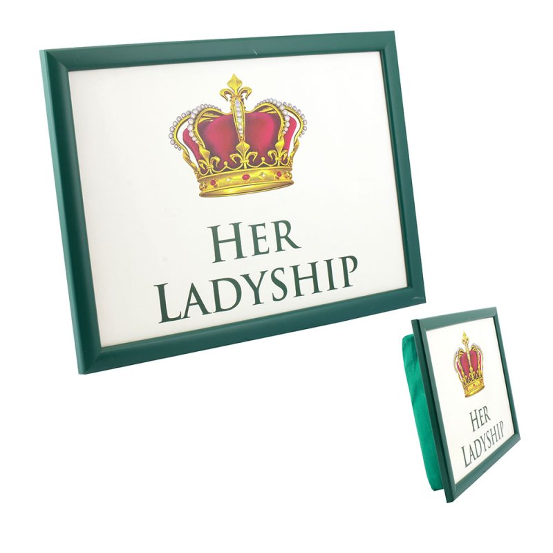 Her Ladyship Cushioned Laptray with Crown Print
