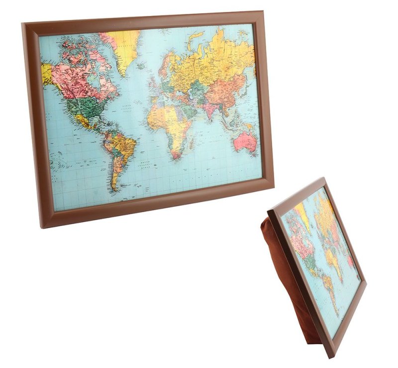 World Map Cushioned Lap Tray