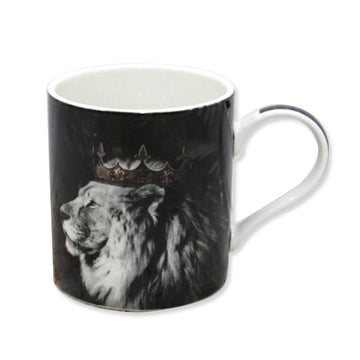 5pcs Black Lion with Crown 350ml Ceramic Mug