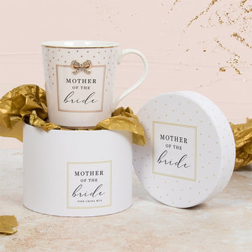 2Pcs White Ceramic Mother Of The Bride Mug