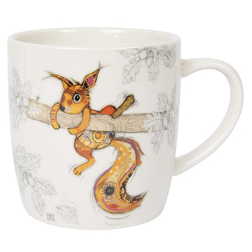 2pcs 350ml Fine China Bug Art Sammy Squirrel Coffee Mug