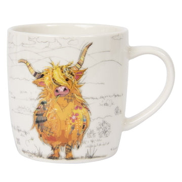 350ml Fine China Bug Art Hamish Highland Cow Coffee Mug