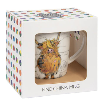 Fine China Mug Bug Art Hamish Highland Cow Coffee Cup