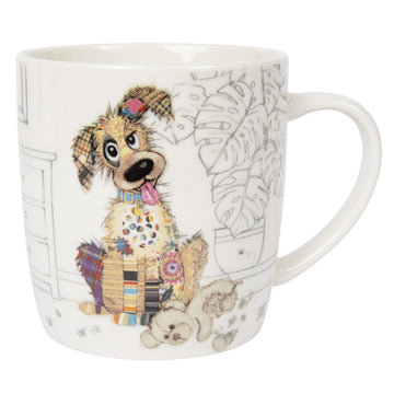350ml Fine China Bug Art Murphy Mutt Dog Coffee Mug