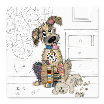 6Pcs Bug Art Murphy Mutt Ceramic Coaster