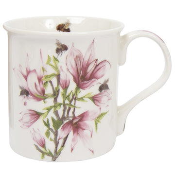 2pcs 300ml Bee-tanical Magnolia Floral Design Ceramic Mug