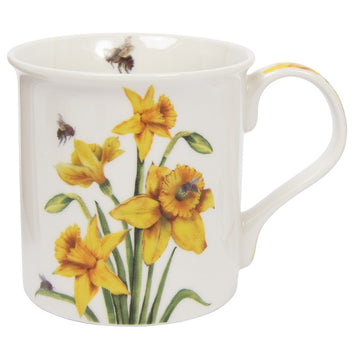 2pcs 300ml Bee-tanical Daffodils Floral Design Ceramic Mug